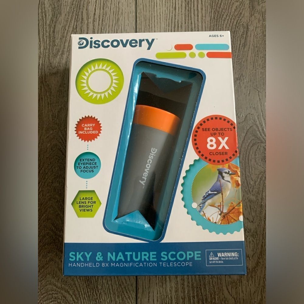 Discovery sky and nature scope, hand held 8X magnification telescope